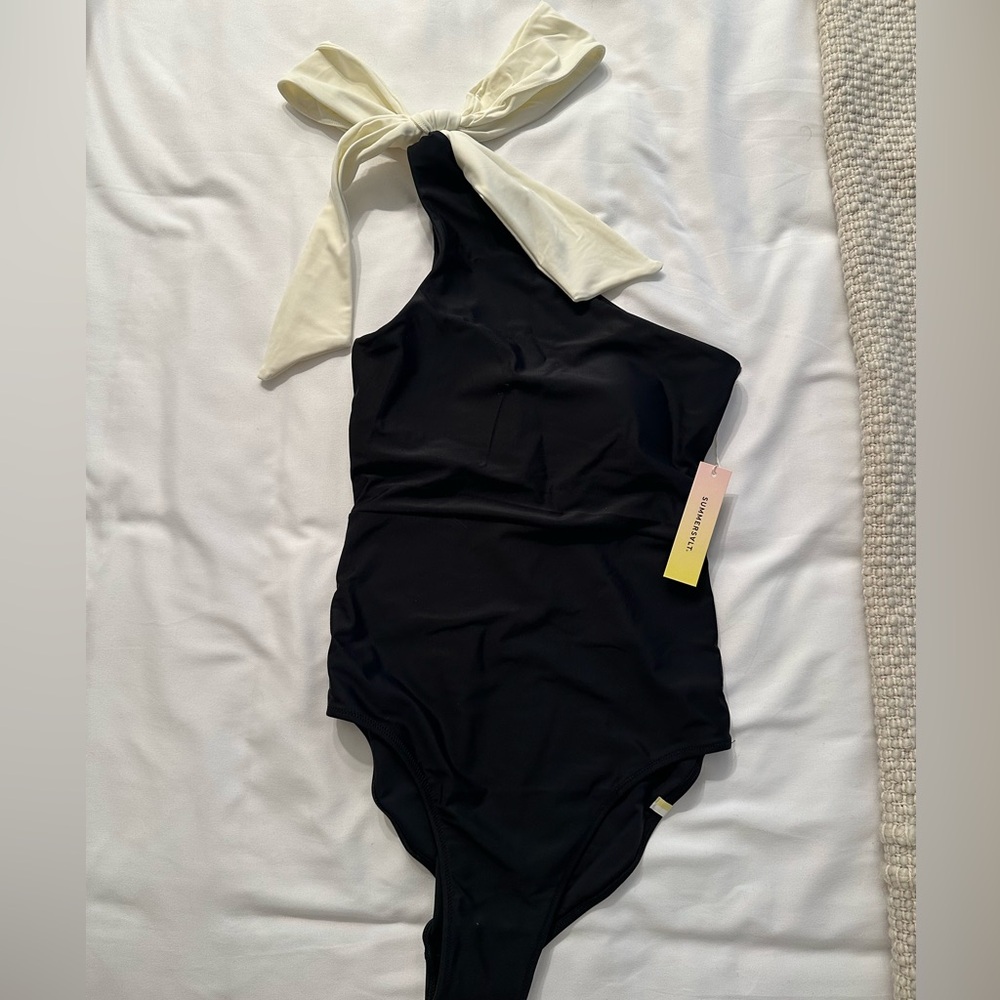 Summersalt - The Bow Shoulder Ruched Sidestroke Swimsuit NWT!